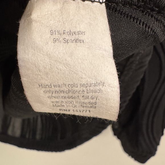 Kaileigh Size Large Black Long sleeve Button Up Shirt Texture‎ Semi Sheer Collar - Picture 6 of 10